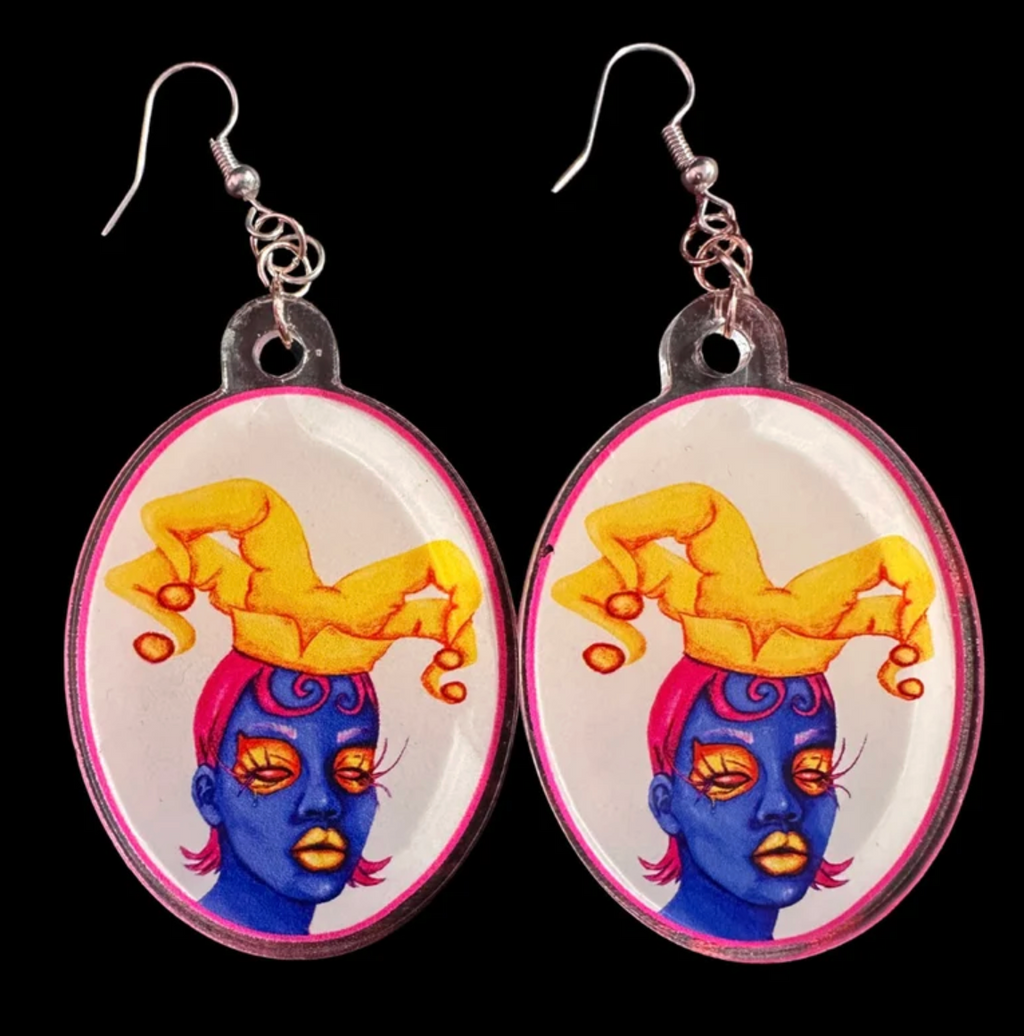 Jokes on Me acrylic earrings