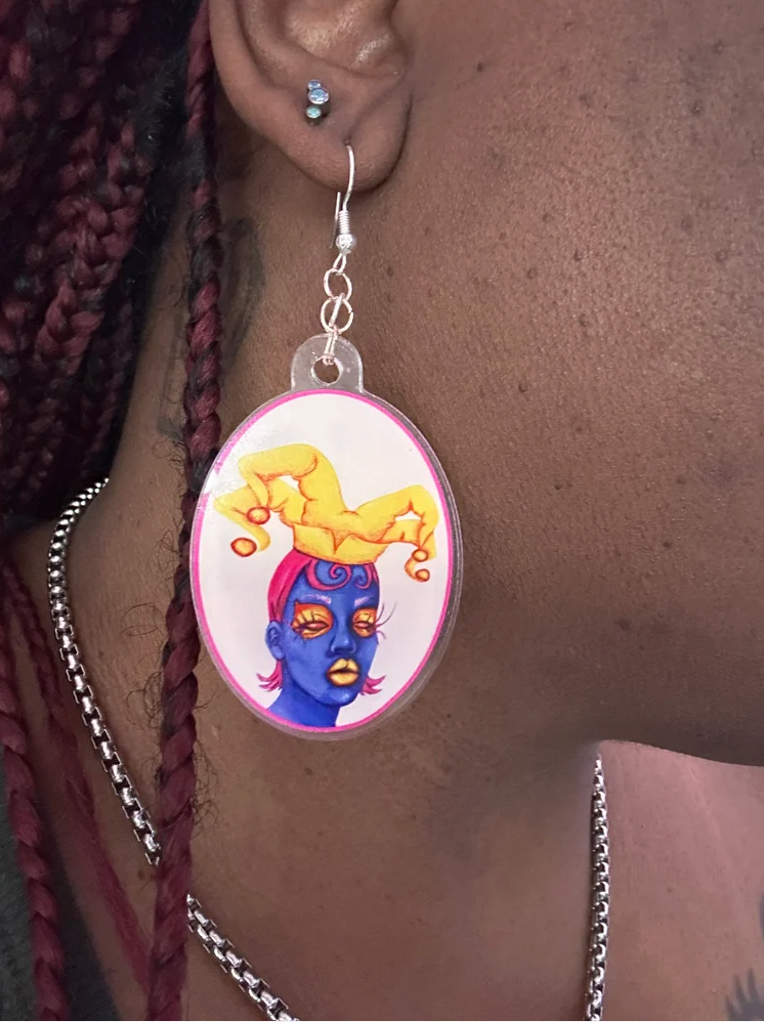 Jokes on Me acrylic earrings