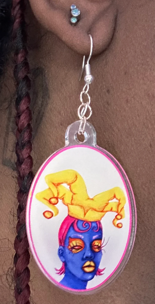 Jokes on Me acrylic earrings