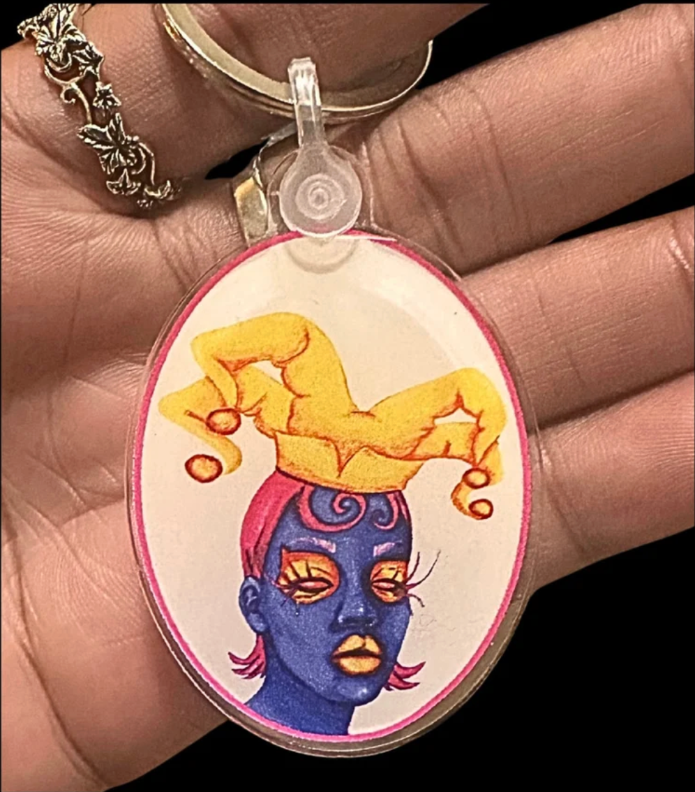 Jokes on Me acrylic keychain