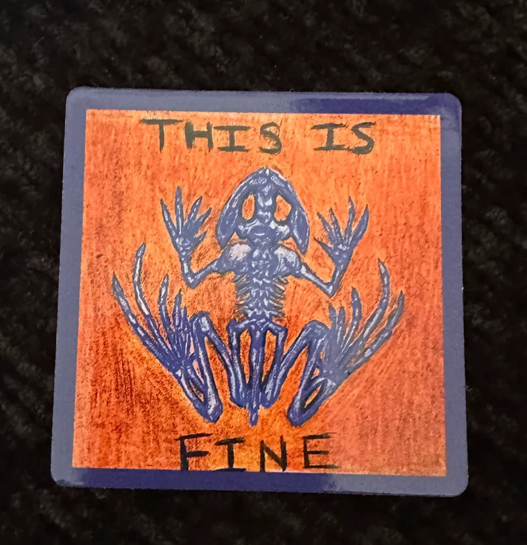 This Is Fine fridge magnet