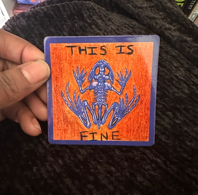 This Is Fine fridge magnet