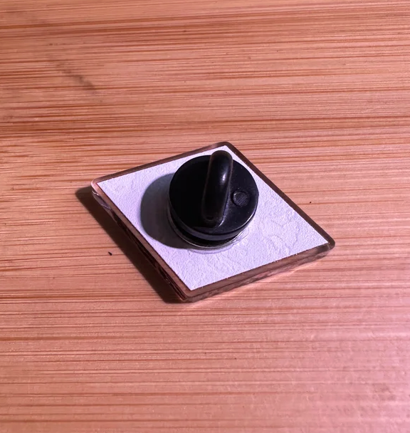 Visit acrylic pin